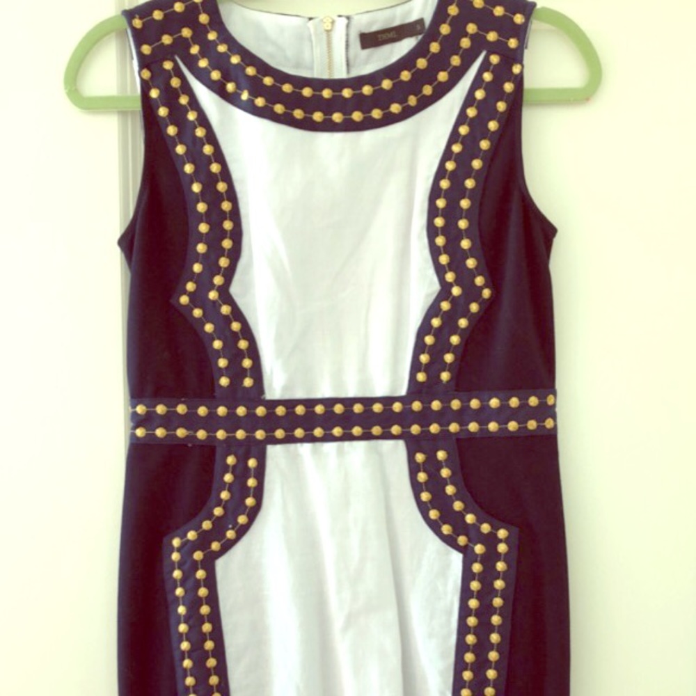 Navy & Gold Shift Dress
